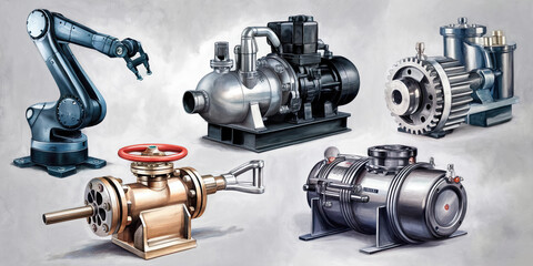 Industrial Machinery Robotic Arm Pumps Valves