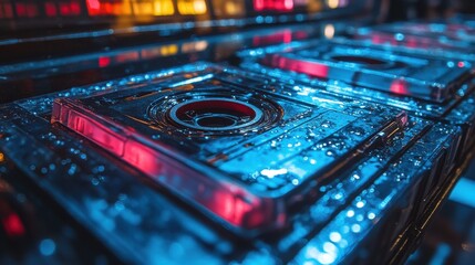 a close up of a cassette tape