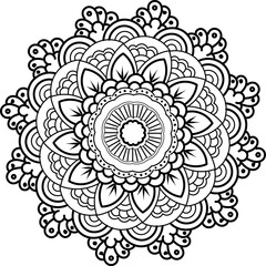 Abstract Ethnic Ornate Background For Design. Black and White