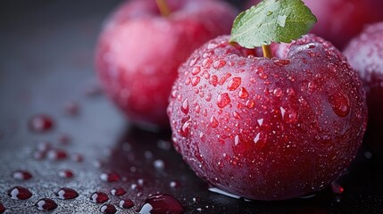 a close up of a plum