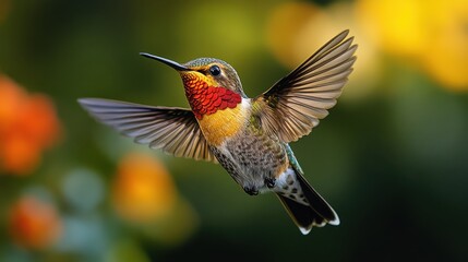Fototapeta premium a colorful hummingbird flying