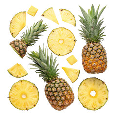 set of pineapple isolated