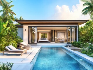 Luxury Tropical Villa with Private Pool and Stunning Ocean Views: A Relaxing Getaway
