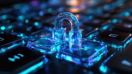 a glass lock on a keyboard