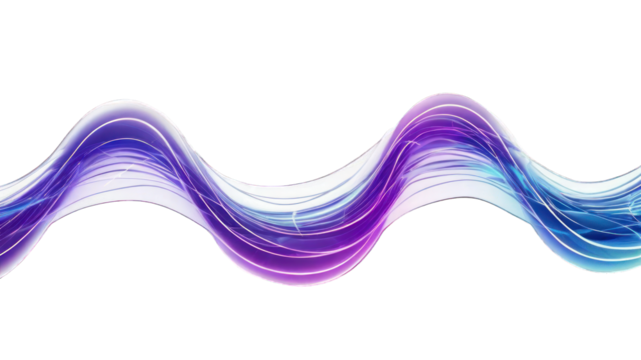 A flowing wave of vibrant purple and blue light, symbolizing energy and movement.