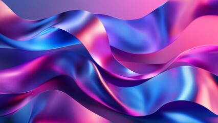 Fototapeta premium Colorful ribbons flow gracefully in a vibrant abstract background