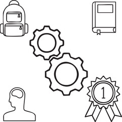Education,technology, gear, wheel, cog, gears, machinery, industrial, technical, teamwork vector design icon symbol 