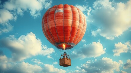 Naklejka premium a hot air balloon with a basket