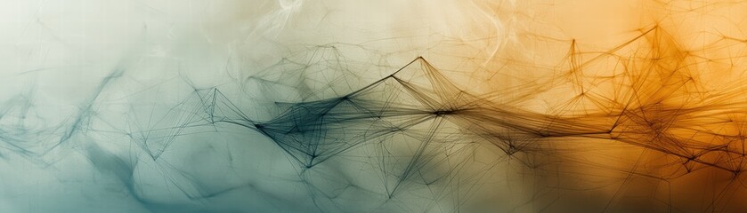 Dynamic energy emission from abstract tech nodes digital space visual art high fidelity aerial perspective technology innovation