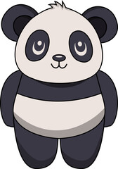 Cute Cartoon Panda Character. Vector Illustration Design
