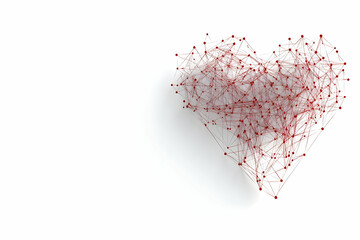 Red 3D Heart Network Illustration