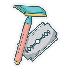 retro style barber razor icon. Perfect for beauty, grooming, hygiene, personal care, and mens fashion concepts in design projects