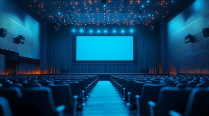 A portable interactive digital display stand with a foldable screen, used for tech presentations in a modern conference hall with bright stage lighting and clean minimalist design,