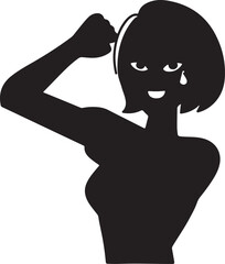 A vector illustration of a woman doing a fitness pose, possibly a push-up, with the text "Active Woman" above her. The background is white.