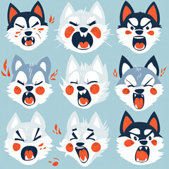 Obraz premium Playful Expressions of Husky Faces Collection