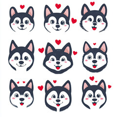 Fototapeta premium Love-filled Expressions of Husky Faces