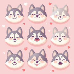 Cute Husky Faces Full of Love and Adoration