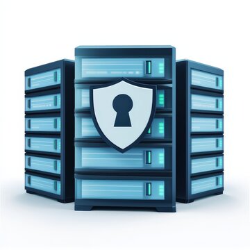 Illustration of a secure server icon representing tax data protection