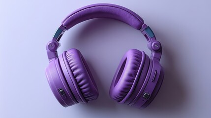 a purple headphones on a white background