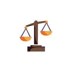Scales of justice solid icon style, legal and justice elements in vector illustration. A simple and professional representation of law and justice