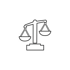 Law and justice icon set in flat solid style, featuring court elements such as scales of justice. Perfect for legal design projects