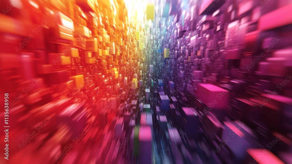 Wall mural colorful abstract pattern creating a sense of depth and motion