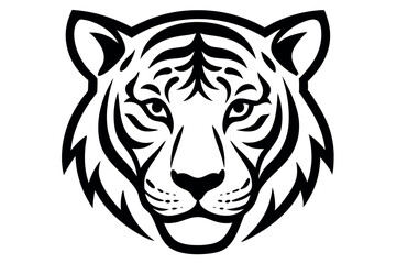 Tiger Head Line Art Vector