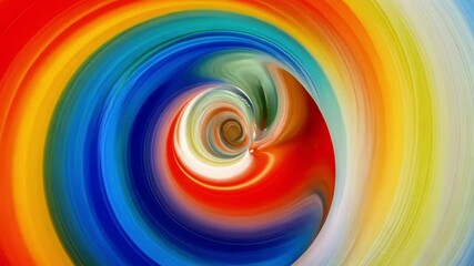 A swirl of blurred colors as students experiment with different glazes on their pottery.