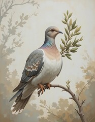 Fototapeta premium pigeon on the branch