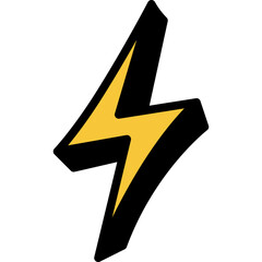 thunderbolt or lightning represents electric energy or fast filled outline icon