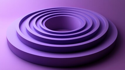 Layered purple circles form a bold abstract pattern