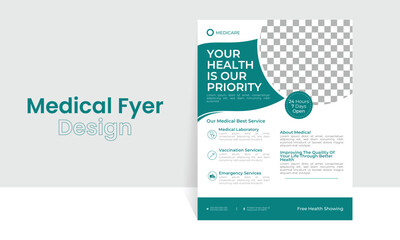 Medical Care Poster And Flyer Template Design Template.