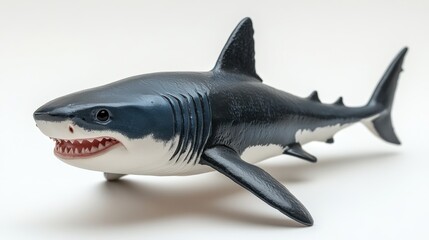 Fototapeta premium a toy shark on a white background