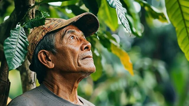 Farmer and coffee,Family-run coffee plantations


