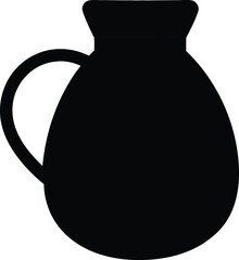 Jug icon. Set of jugs silhouettes isolated on white background. Water jug icon. Vector illustration