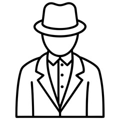 A cheapjack silhouette,line art vector icon illustration on white background.