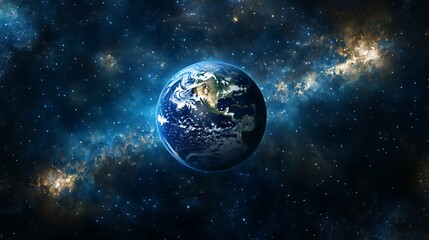 Obraz premium Cosmic View: Earth Among the Stars. AI Generated