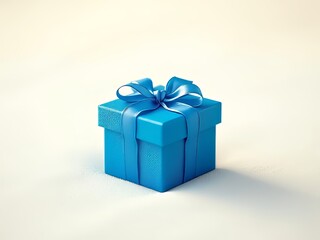 Obraz premium Vibrant Blue Gift Box - Packaging & Presentation
