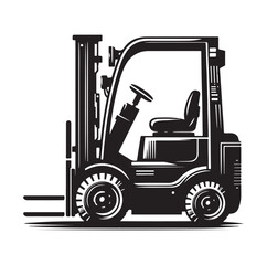 a forklift machine silhouette vector illustration