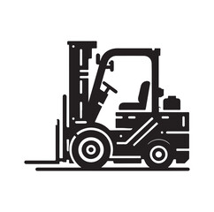 a forklift machine silhouette vector illustration