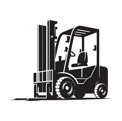 a forklift machine silhouette vector illustration