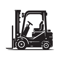 a forklift machine silhouette vector illustration