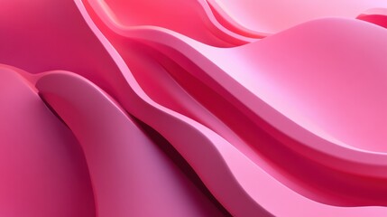 Fototapeta premium Abstract Pink Waves: A 3D Render of Flowing Curves and Soft Hues
