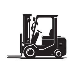 a forklift machine silhouette vector illustration