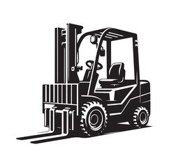 a forklift machine silhouette vector illustration
