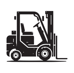 a forklift machine silhouette vector illustration