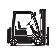 a forklift machine silhouette vector illustration