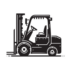 a forklift machine silhouette vector illustration