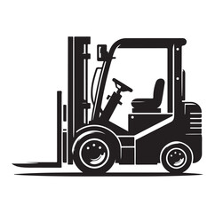 a forklift machine silhouette vector illustration