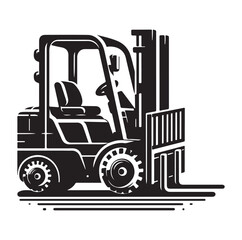 a forklift machine silhouette vector illustration